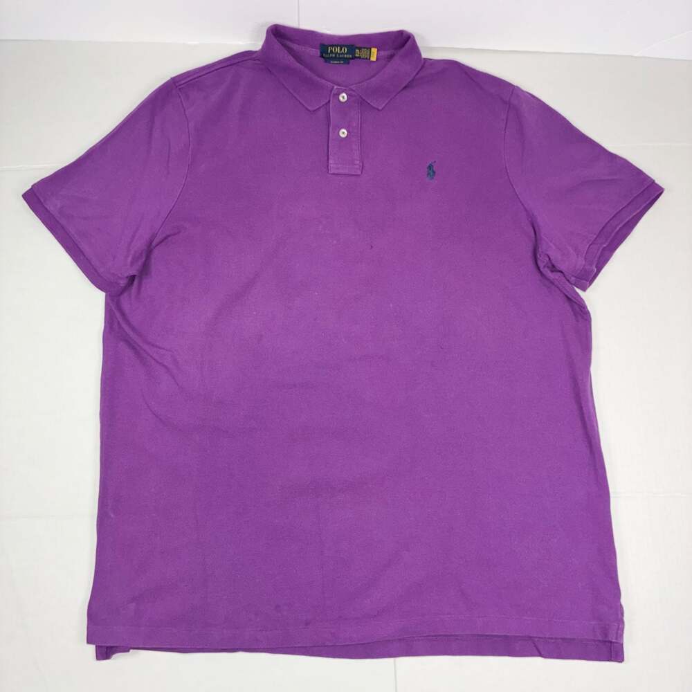 Polo Ralph Lauren Men's Classic Fit Purple Cotton Mesh Polo Shirt Size XXL
